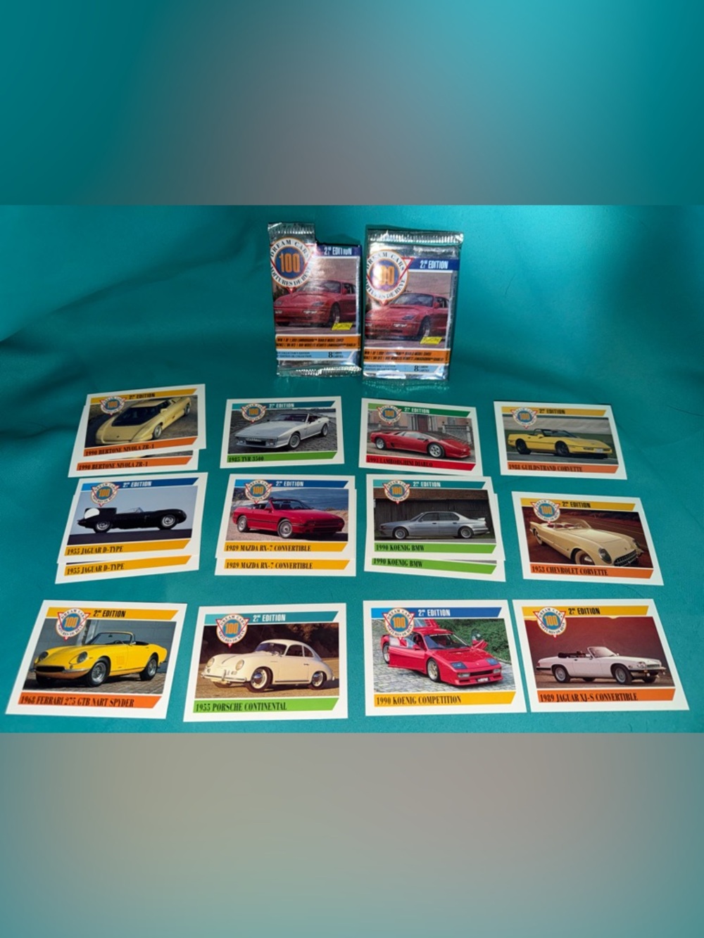 Vintage 1992 Panini Sports Car Trading Card Set